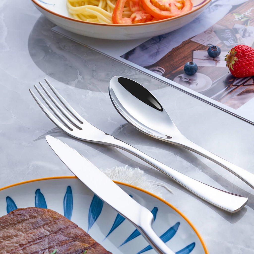 Valena Elegance – Luxury Silver Stainless Steel Flatware Set