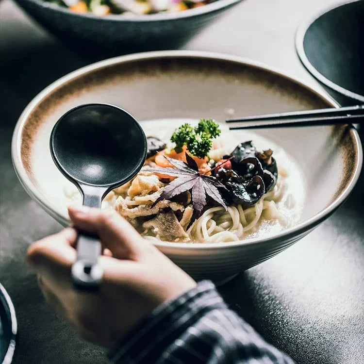 Variant image for Handmade Japanese Ceramic Ramen Bowl – 18 cm Diameter, Elegant Design for Ramen, Soups, and Rice Dishes-3