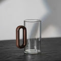 Variant image for Rustic Glass Coffee Mug with Wooden Handle – 350ml Heat-Resistant Drinkware for Stylish Coffee and Tea-2