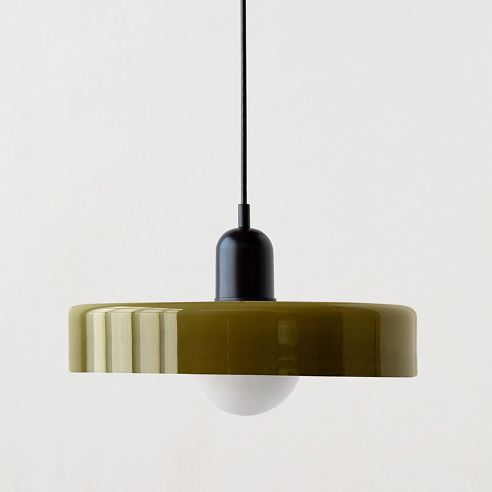 Bauhaus Glass Pendant Light with Stained Glass Design – Adjustable Kitchen Pendant Lighting in Multiple Colors and Sizes-1