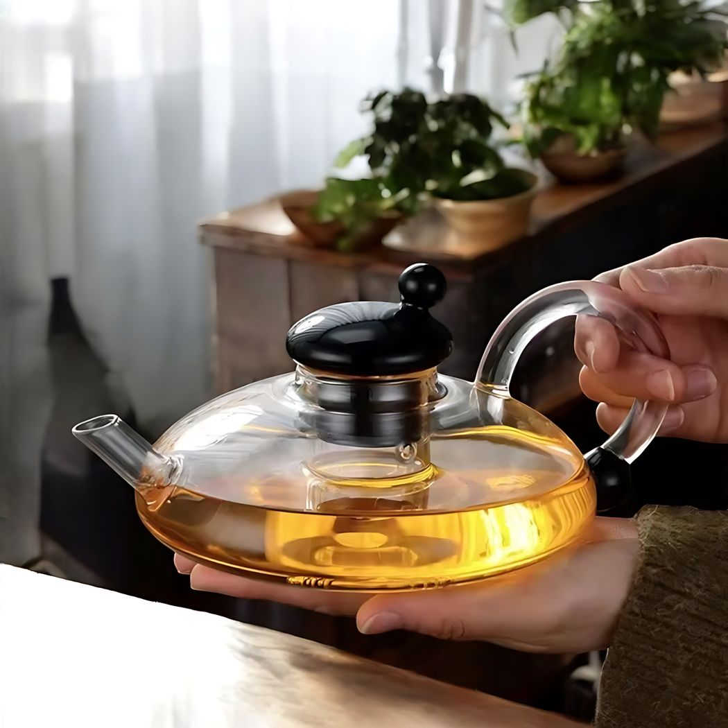 Elegant Filtration Teapot Set with Matching Cups – 600ml Heat-Resistant Borosilicate Glass Tea Set for Adults-2