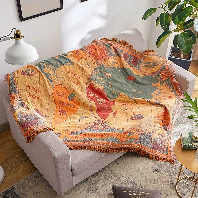 Globetrotter Boho Map Blanket