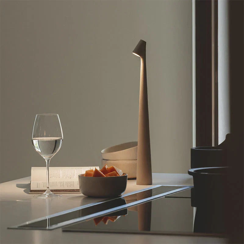 Cordless LED Table Lamp with Touch Control - Nordic Minimalist Design for Bedroom or Desk, 3-Step Dimming, USB Rechargeable-1