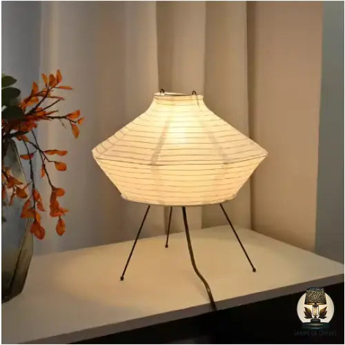 Japanese Rice Paper Table Lamp with Bamboo Frame – Minimalist Bedside Lamp for Zen-Inspired Bedroom Ambiance-1