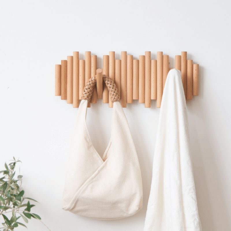 Handmade Wall Mounted Wooden Nordic Coat Rack