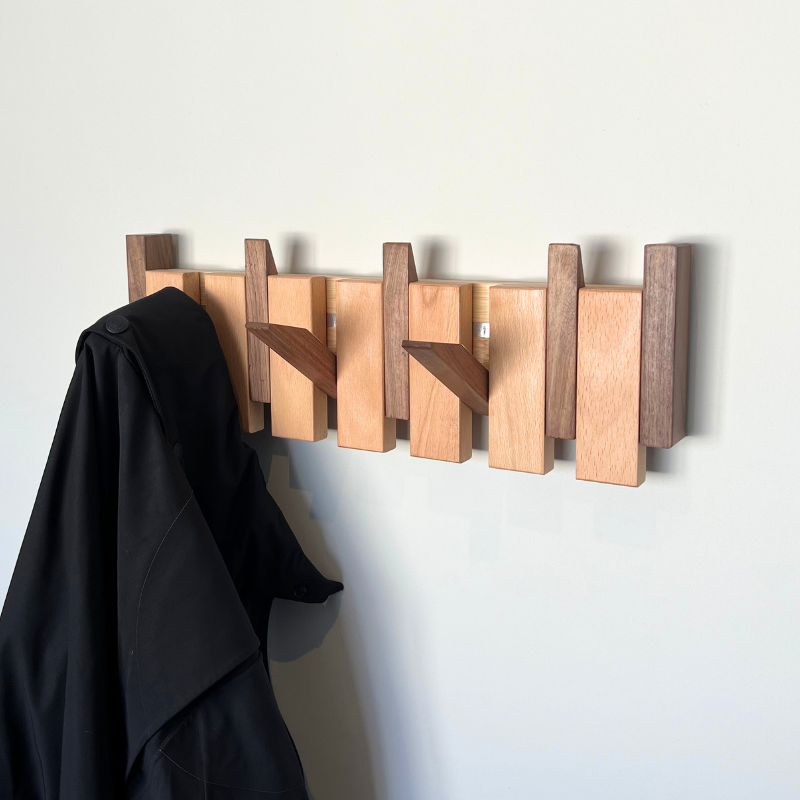 Handmade Wooden Wall Mounted Coat Rack